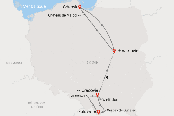 Circuit Symphonie polonaise cracovie Pologne