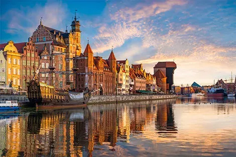 Motlawa River Gdansk City in Poland