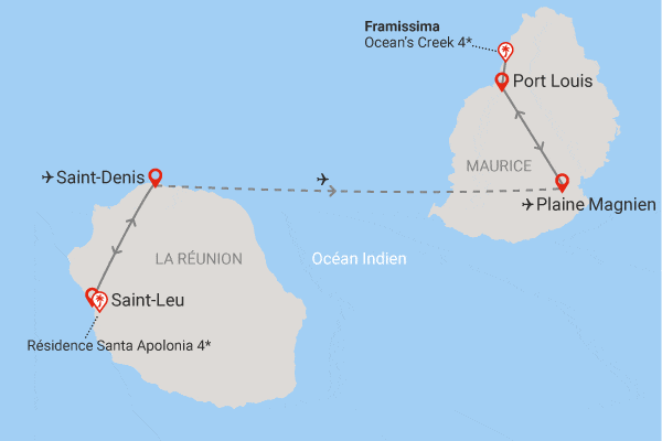 Séjour 2 en 1 : Île de la Réunion et Île Maurice, Santa Apolonia et Framissima Evasion Ocean's Creek saint_denis Reunion