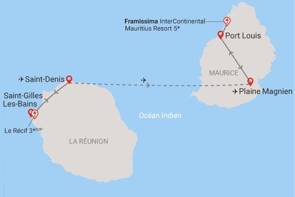 Séjour 2 en 1 : La Réunion et Maurice, Le Récif 3* Sup et Framissima Premium InterContinental Mauritius saint_denis Reunion