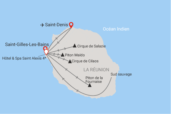 Circuit Intense Réunion, logement à l'Hotel & Spa Saint Alexis saint_gilles_les_bains Reunion