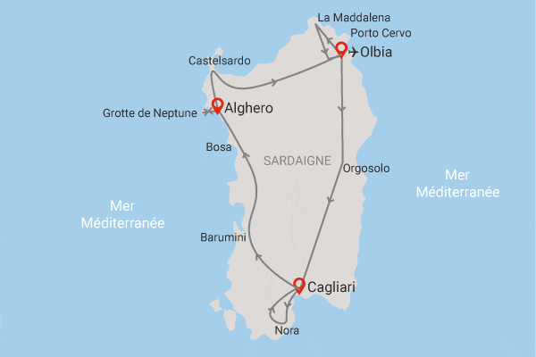 Autotour Douce Sardaigne en liberté olbia Sardaigne