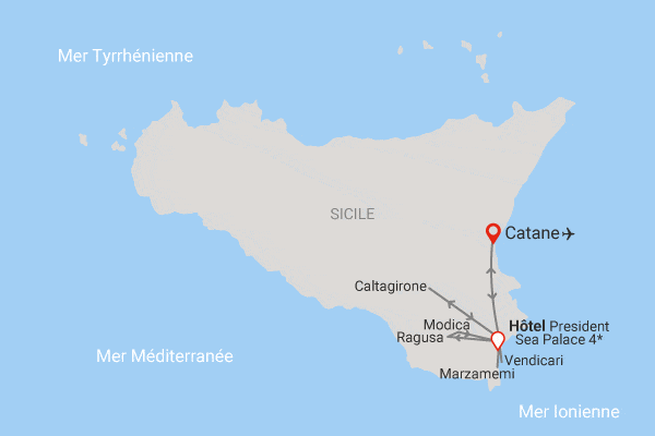 Circuit Sicile orientale - President Sea Palace noto Sicile et Italie du Sud