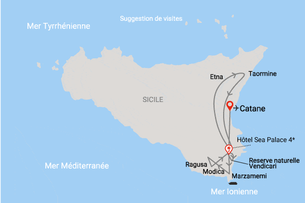Circuit Sicile orientale, logement au President Sea Palace noto Sicile et Italie du Sud