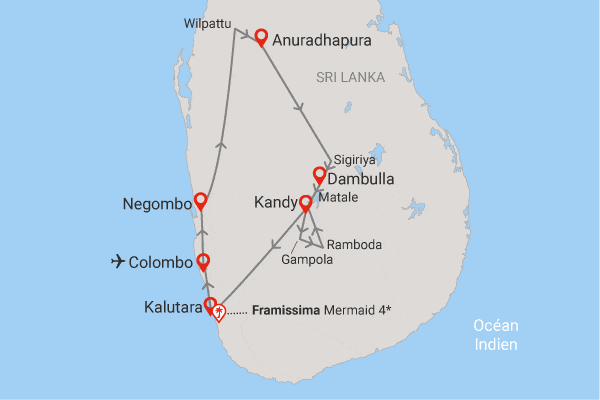 Circuit Intense Sri Lanka (privatif) & plage au Fram Sélection Mermaid colombo Sri Lanka