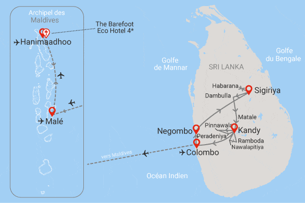 Circuit Sri Lanka Authentique 3* & extension Maldives au Barefoot colombo Sri Lanka