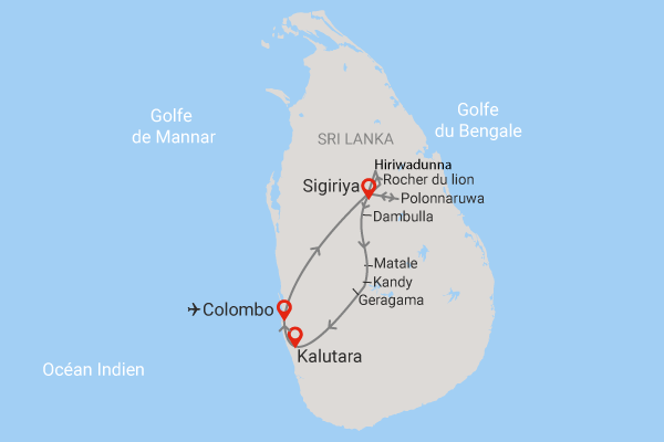 Combiné circuit et hôtel Première approche du Sri Lanka + Extension au Framissima Turyaa colombo Sri Lanka