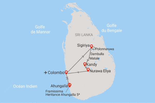 Combiné circuit et hôtel Simplement Sri Lanka + extension Framissima Heritance Ahungalla colombo Sri Lanka
