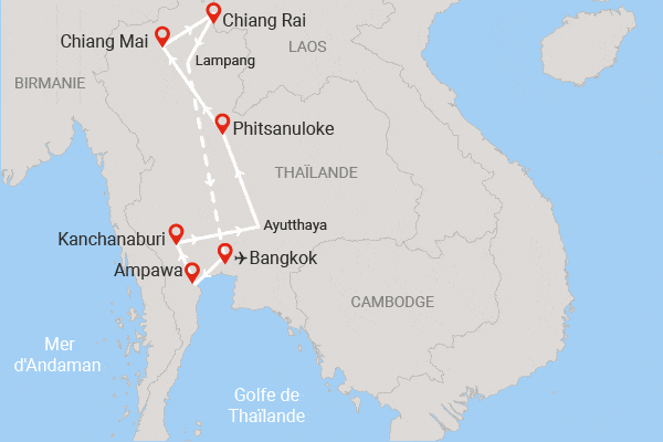 Circuit Beautés du Siam bangkok Thailande