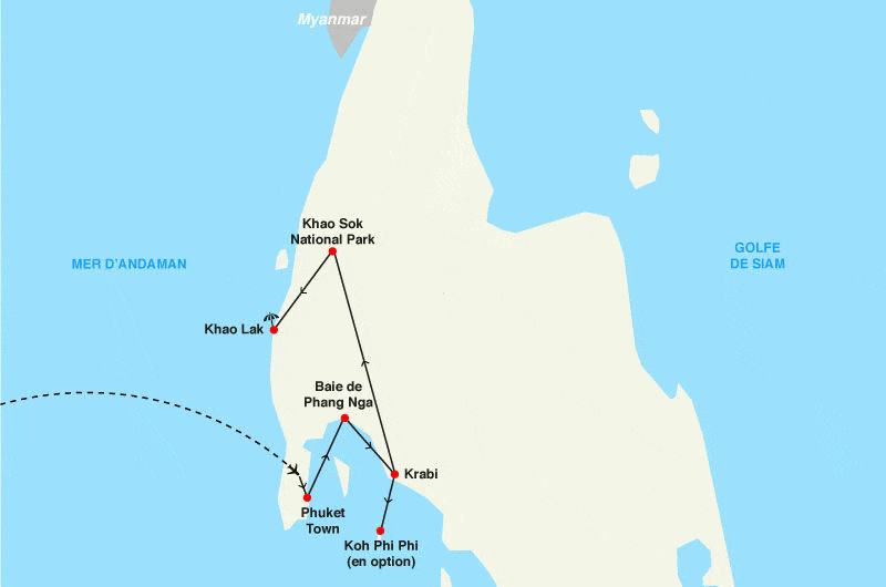Combiné circuit et hôtel Kappa Découverte - Les Perles du Sud et Séjour Au Menara Khaolak phuket Thailande