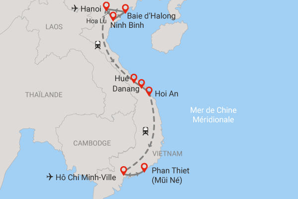 Circuit De la Baie d'Halong aux plages de Phan Thiet hanoi Vietnam