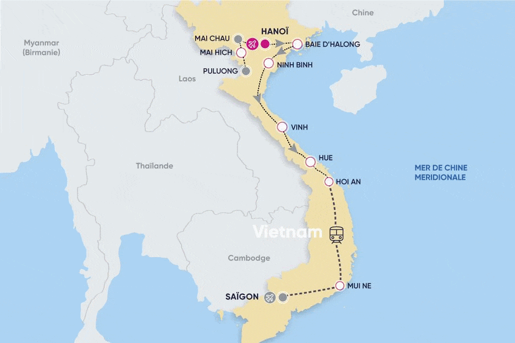 Circuit Paysages Majestueux du Nord au Centre du Vietnam et plage hanoi Vietnam
