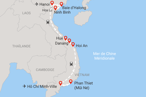 Circuit De la Baie d'Halong aux plages de Phan Thiet hanoi Vietnam
