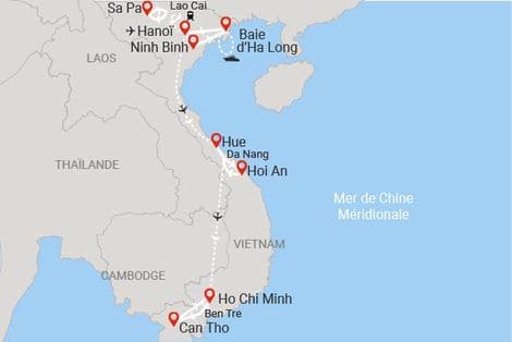 Carte Toutes les couleurs du Vietnam