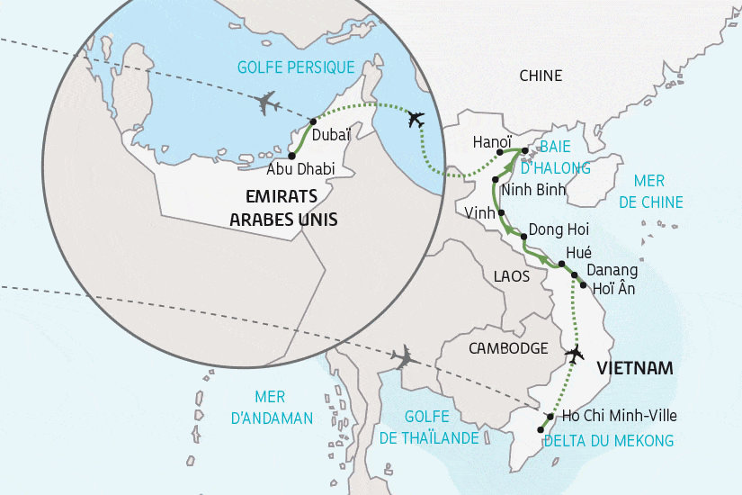 Circuit Le Vietnam, Dubaï et Abu Dhabi hochiminh Vietnam