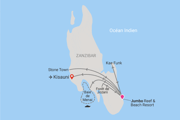 Circuit Charmes de Zanzibar et plage du Jumbo (Jumbo Reef & Beach Resort) jambiani Zanzibar