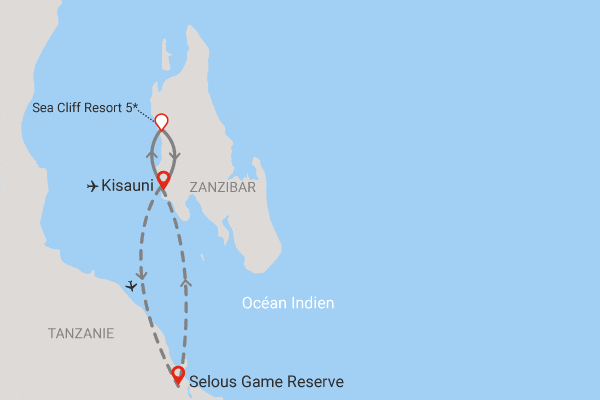 Combiné circuit et hôtel Sea Cliff Resort & Spa Zanzibar 5* avec 1 nuit au Parc de Selous zanzibar Zanzibar
